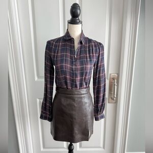 Loft Softened Plaid Popover Top- Amazing!